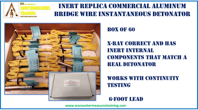 Inert Replica Commercial Aluminum Detonator Blasting Cap x-ray correct. Box 60