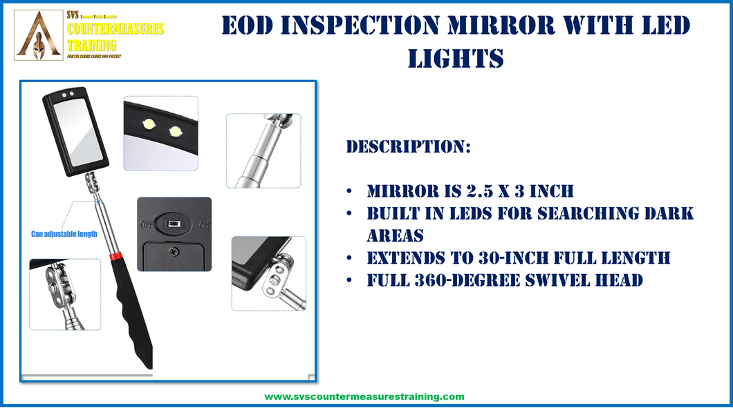 EOD Mini inspection Mirror with LED Light