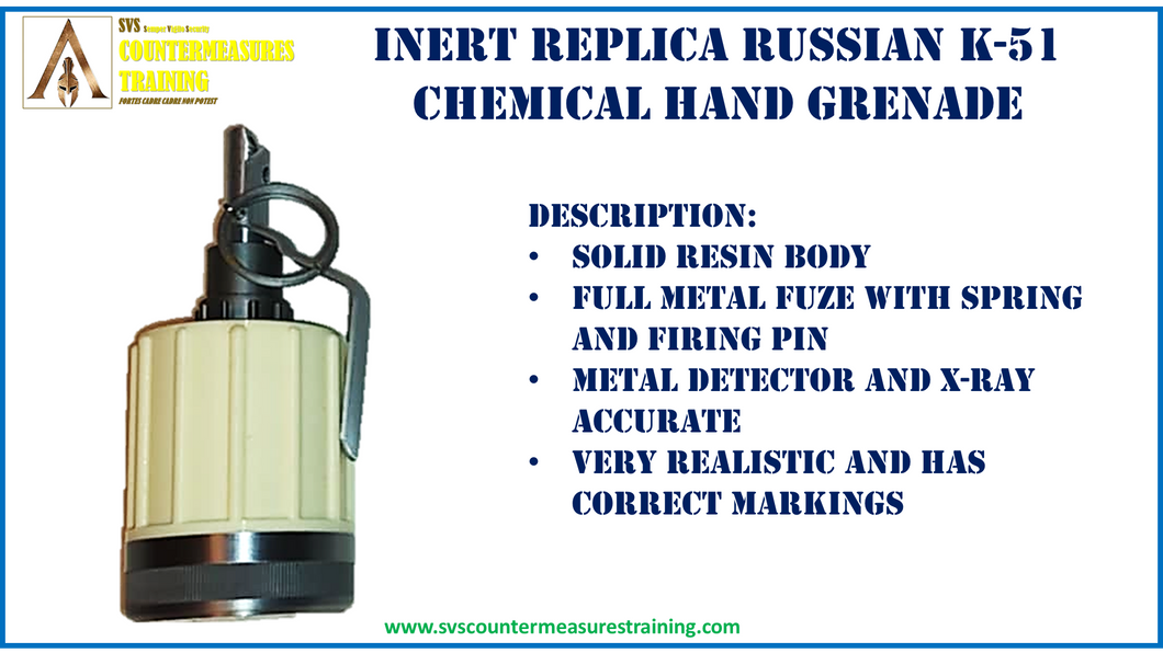 Inert Replica Russian k-51 chemical Hand Grenade