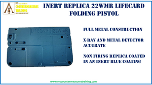 INERT LIFE CARD 22 CAL PISTOL COATED IN BLUE RUBBER (ALL METAL)