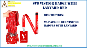 SVS RED Visitor Bages 25 pack with Lanyard