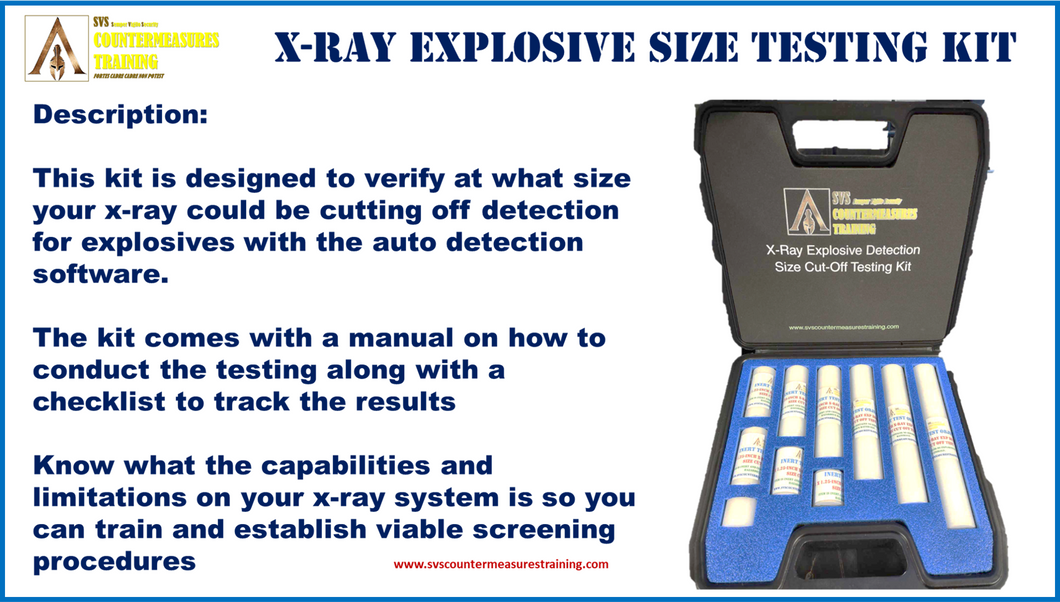 X-Ray size cut off test kit