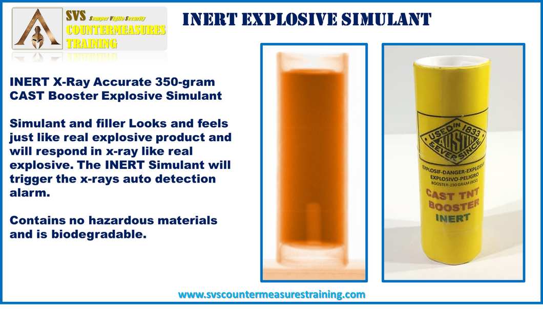 Inert 350 gram Cast Booster Explosive Simulant x-ray