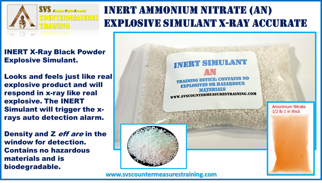 INERT Ammonium Nitrate X-Ray Accurate Explosive Simulant