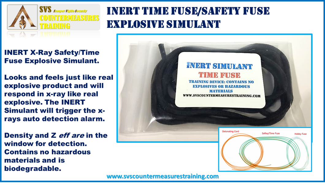 INERT Time Fuse X-Ray Accurate Explosive Simulant