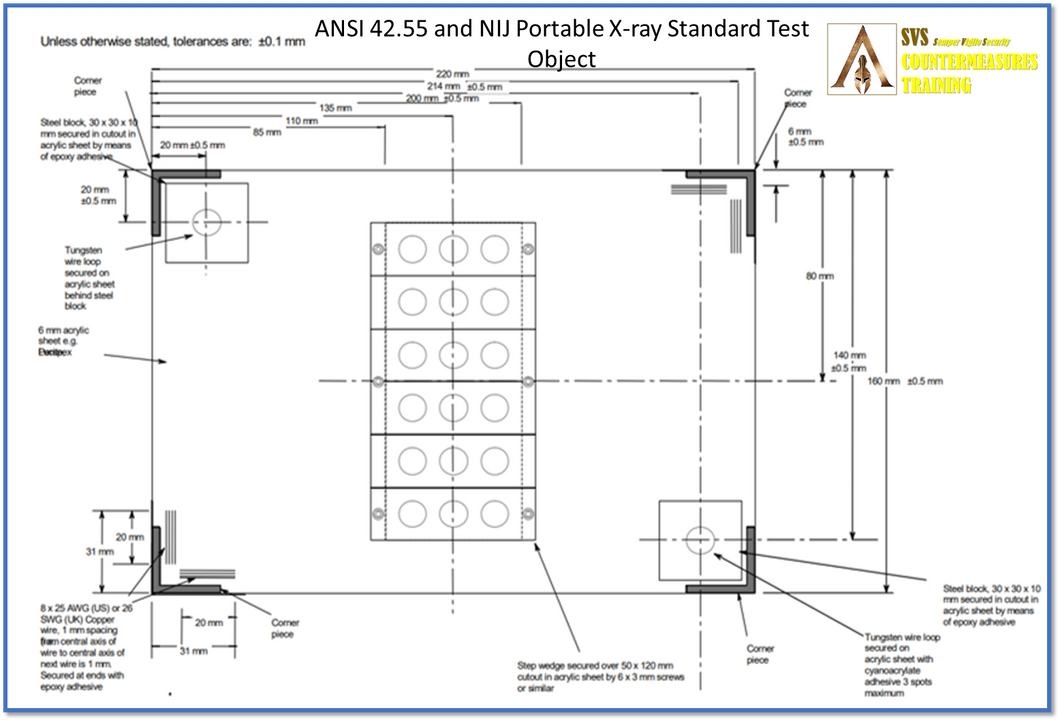 EOD Step Wedge for Portable X-Ray  ASNI 42.55 and NIJ