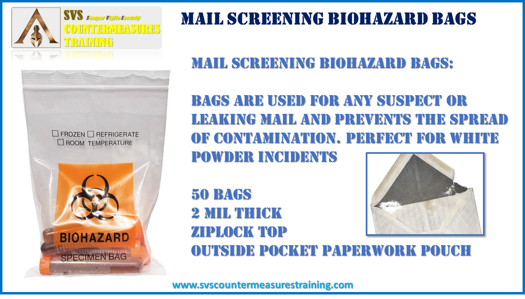 Mail screening biohazard bags