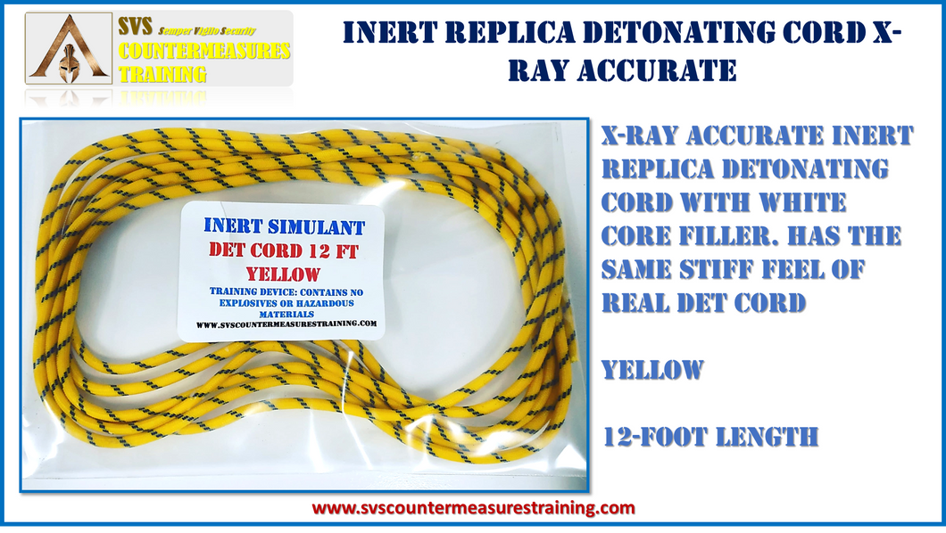 Inert Replica Detonating Cord X-Ray Accurate Yellow