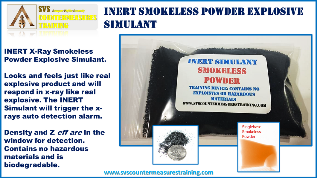 INERT Smokeless Powder Explosive X-Ray Accurate Explosive Simulant